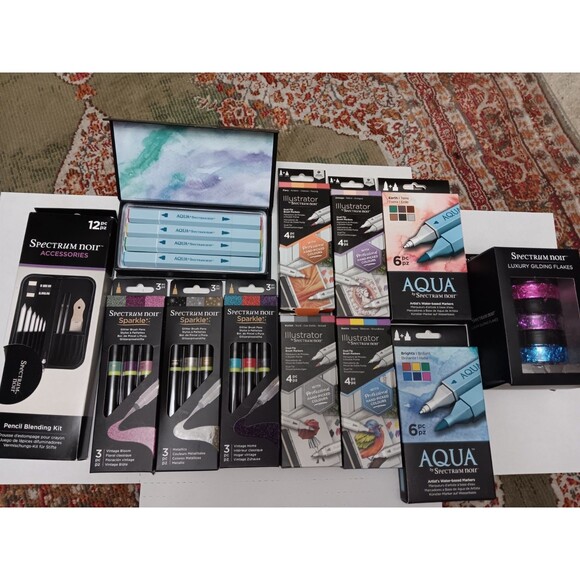 Huge lot Spectrum Noir alcohol water based brush markers; dual-tip, sparkle - Picture 1 of 4